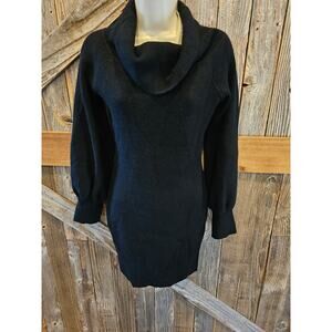 NWT she + Sky L (juniors) black bodycon bubble sleeve dress mock neck sweater